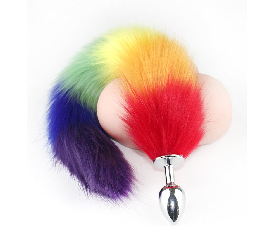 Rainbow Fox Tail Anal Plug