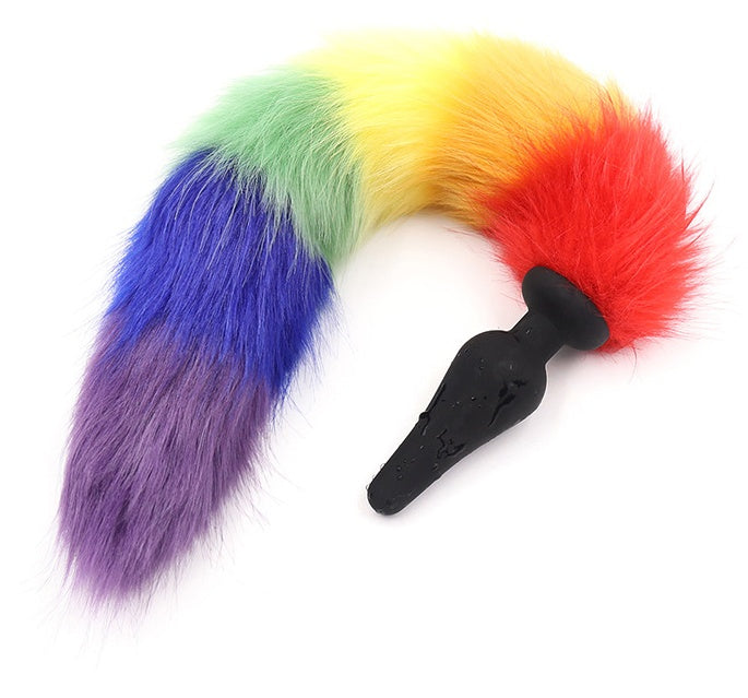 Rainbow Fox Tail Anal Plug